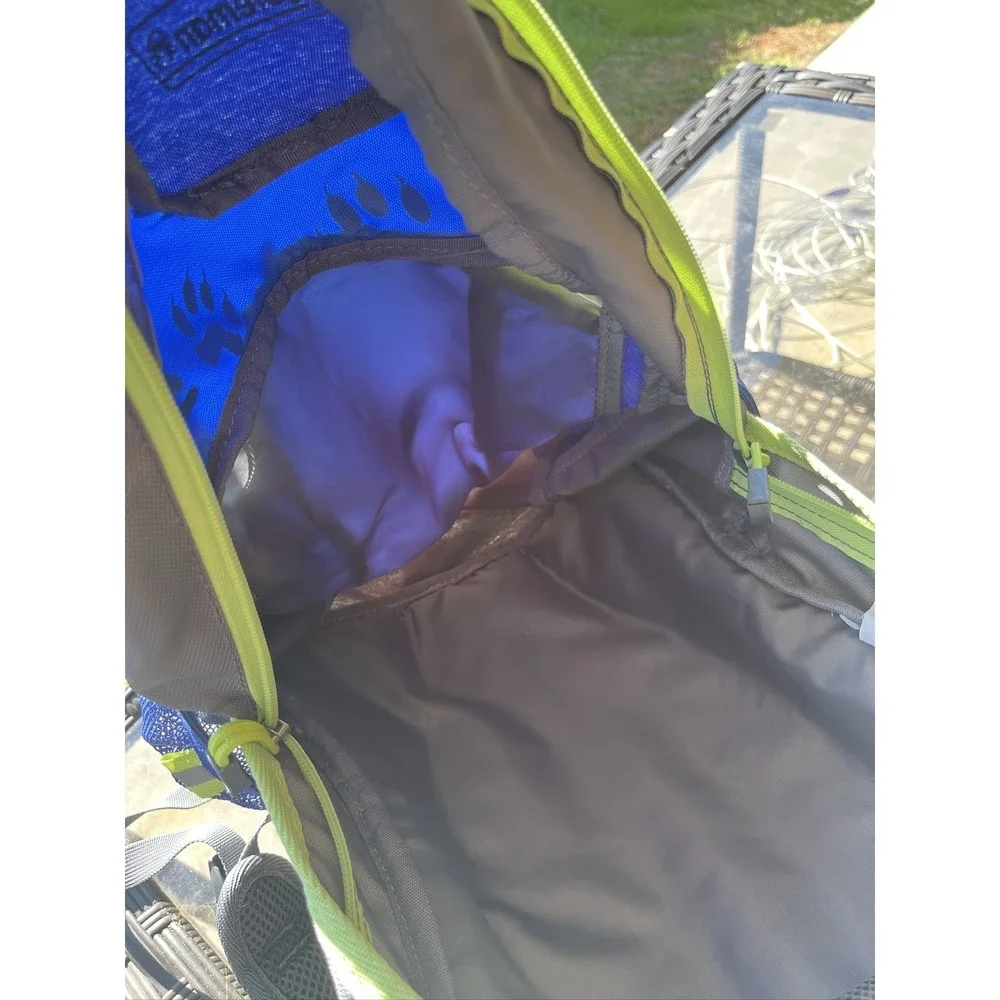 Coleman Kids Blue Grey Backpack Paw Print Padded Mesh Straps Daypack School Bag